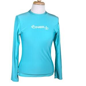 O’Neill Women’s Seafoam Green Rashguard Beach Swim Boating Surfing UPF50 Shirt S